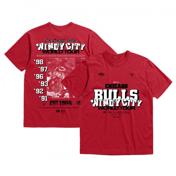 Футболка Chicago Bulls Bleacher Report x Mitchell & Ness Unisex World Tour - Red