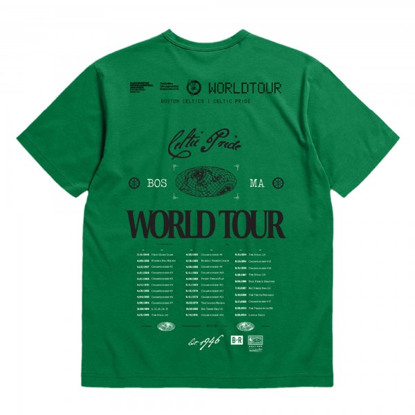Футболка Boston Celtics Bleacher Report x Mitchell & Ness Unisex World Tour - Kelly Green