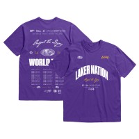 Футболка Los Angeles Lakers Bleacher Report x Mitchell & Ness Unisex World Tour - Purple