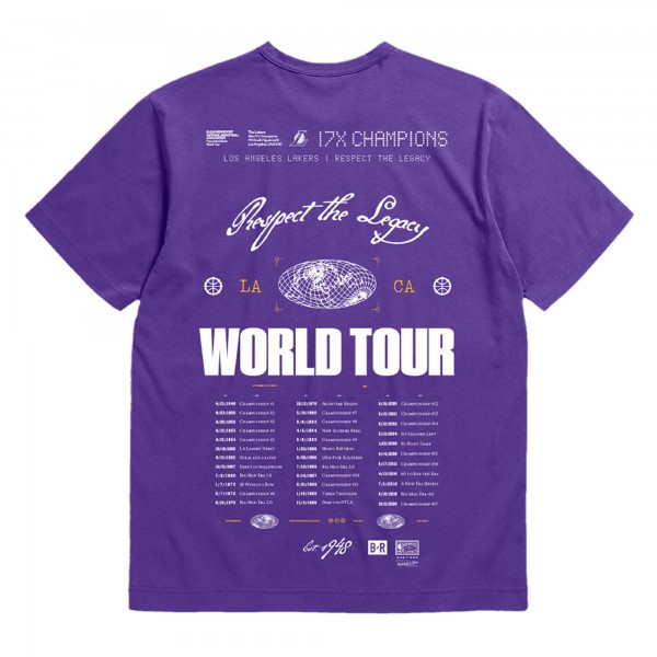 Футболка Los Angeles Lakers Bleacher Report x Mitchell & Ness Unisex World Tour - Purple