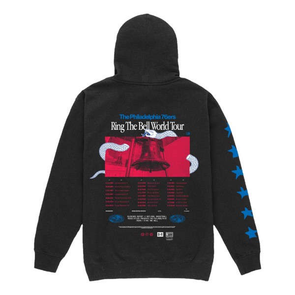 Unisex Philadelphia 76ers Bleacher Report x Mitchell & Ness Black World Tour Pullover Hoodie