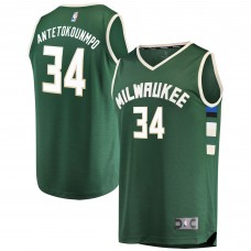 Игровая форма  Giannis Antetokounmpo Milwaukee Bucks Youth Fast Break Replica Hunter Green - Icon Edition