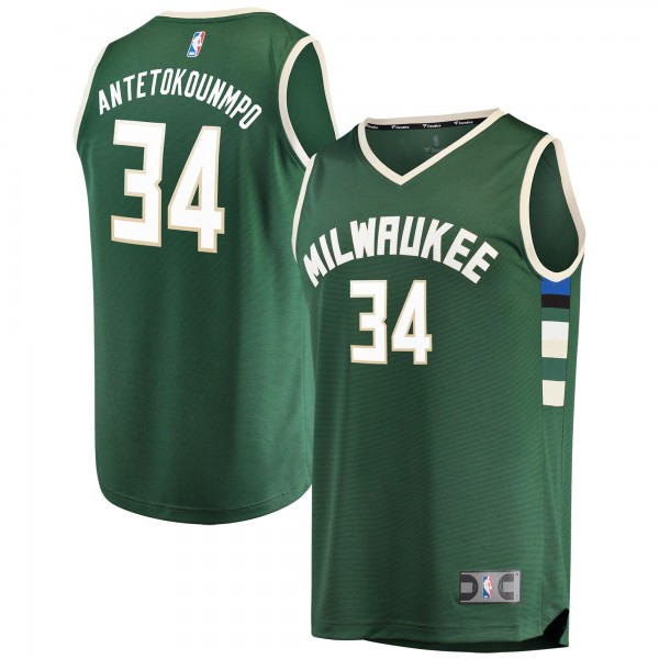 Игровая форма  Giannis Antetokounmpo Milwaukee Bucks Youth Fast Break Replica Hunter Green - Icon Edition
