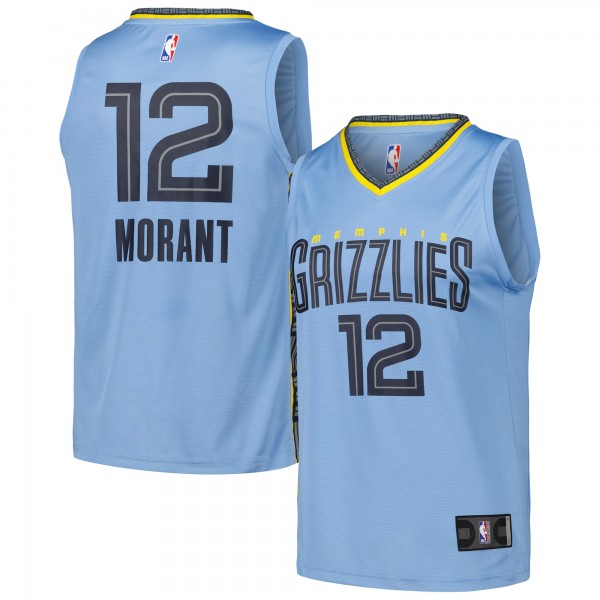 Игровая форма  Ja Morant Memphis Grizzlies Fast Break Replica Player - Statement Edition - Light Blue