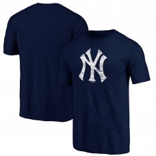 New York Yankees Heather Navy Official Logo Tri-Blend T-Shirt