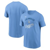 Los Angeles Dodgers Nike Light Blue Early Innings Stack T-Shirt