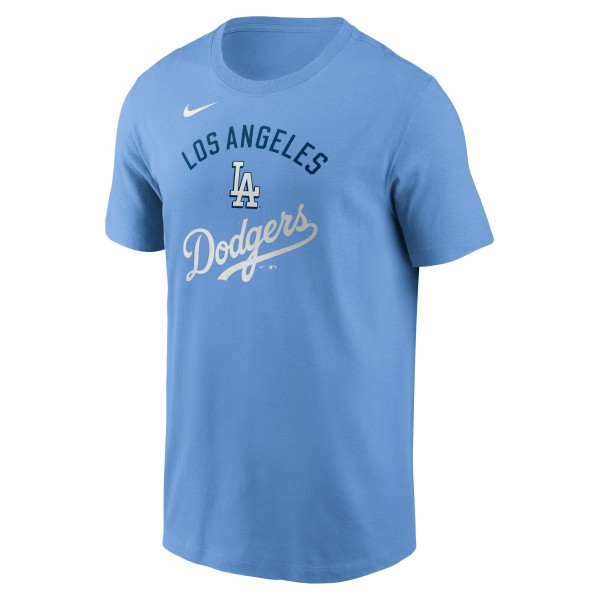 Los Angeles Dodgers Nike Light Blue Early Innings Stack T-Shirt