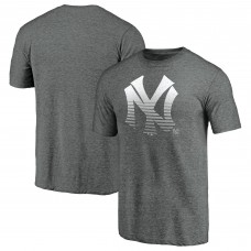 New York Yankees Heather Gray Cooperstown Collection Logo Tri-Blend T-Shirt