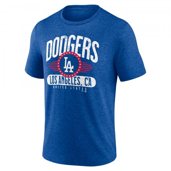 Los Angeles Dodgers Heather Royal Badge of Honor Tri-Blend T-Shirt