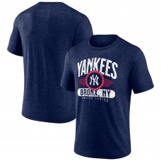 New York Yankees Heather Navy Badge of Honor Tri-Blend T-Shirt