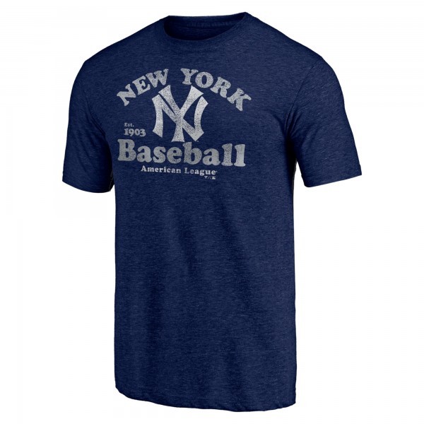New York Yankees Heather Navy Cooperstown Collection Our Game Tri-Blend T-Shirt