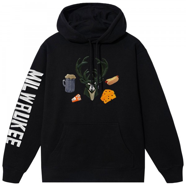 Unisex Milwaukee Bucks NBA x MARKET Black Claymation Pullover Hoodie