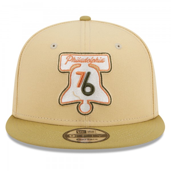 Бейсболка Philadelphia 76ers New Era Khaki/Tan Green Collection Repreve 9FIFTY Snapback