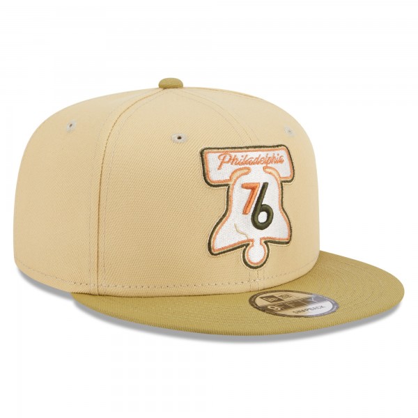 Бейсболка Philadelphia 76ers New Era Khaki/Tan Green Collection Repreve 9FIFTY Snapback