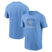 New York Yankees Nike Light Blue Early Innings Stack T-Shirt