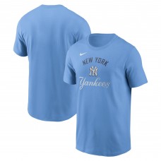 New York Yankees Nike Light Blue Early Innings Stack T-Shirt