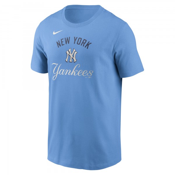 New York Yankees Nike Light Blue Early Innings Stack T-Shirt