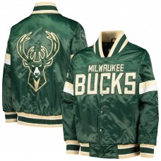 Куртка на кнопках Milwaukee Bucks Starter Youth Home Game Varsity Satin - Hunter Green