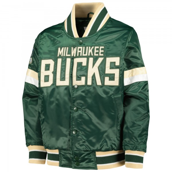 Куртка на кнопках Milwaukee Bucks Starter Youth Home Game Varsity Satin - Hunter Green