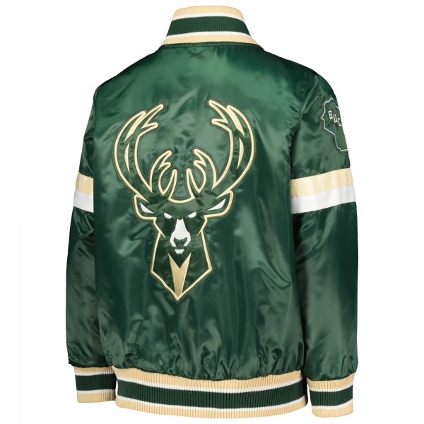 Куртка на кнопках Milwaukee Bucks Starter Youth Home Game Varsity Satin - Hunter Green