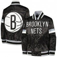 Куртка на кнопках Youth Brooklyn Nets Starter Black Home Game Varsity Satin
