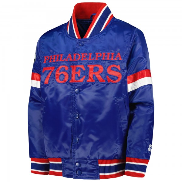 Куртка на кнопках Philadelphia 76ers Starter Youth Home Game Varsity Satin - Royal