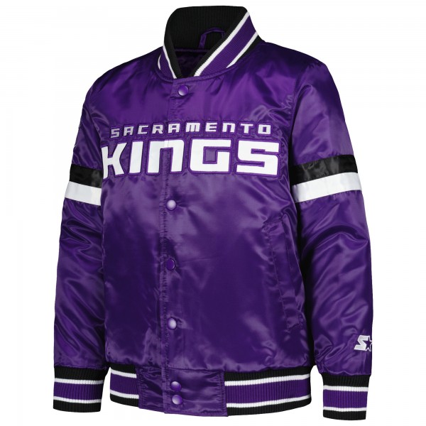 Куртка на кнопках Sacramento Kings Starter Youth Home Game Varsity Satin - Purple