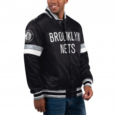 Куртка на кнопках Brooklyn Nets Starter Home Game Satin Varsity - Black