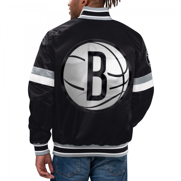 Куртка на кнопках Brooklyn Nets Starter Home Game Satin Varsity - Black