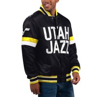 Куртка на кнопках Utah Jazz Starter Home Game Satin Varsity - Black