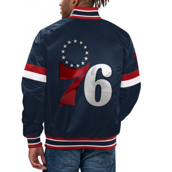 Куртка на кнопках Philadelphia 76ers Starter Home Game Satin Varsity - Navy