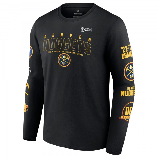 Чемпионская футболка Denver Nuggets 2023 NBA Finals Champions Courtside Long Sleeve - Black