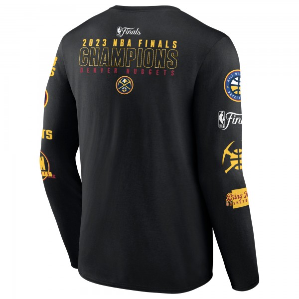 Чемпионская футболка Denver Nuggets 2023 NBA Finals Champions Courtside Long Sleeve - Black