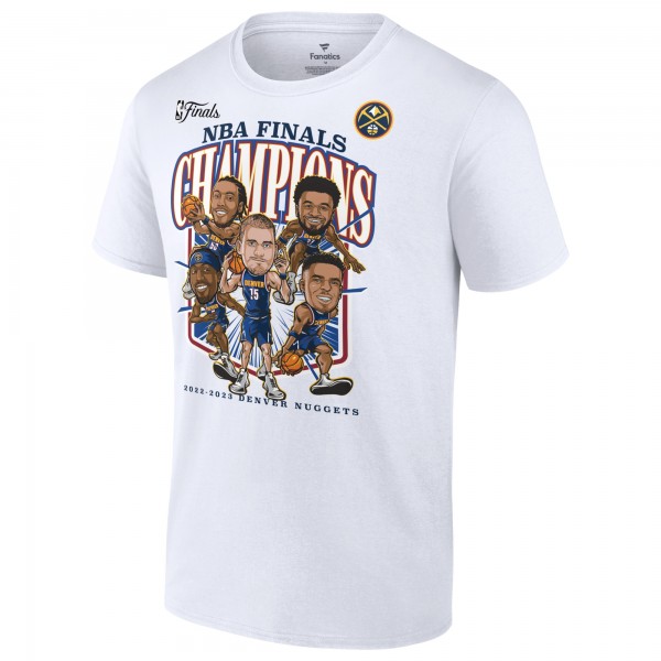 Чемпионская футболка Denver Nuggets 2023 NBA Finals Champions Windmill Team Caricature - White