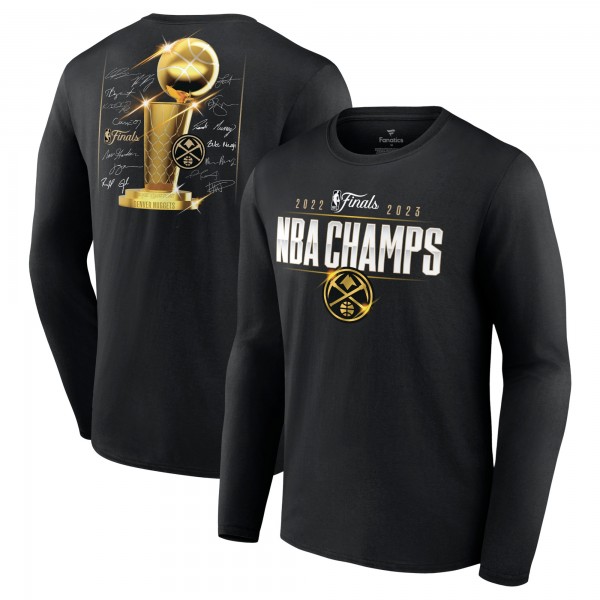 Чемпионская футболка Denver Nuggets 2023 NBA Finals Champions Triple Threat Roster Signature Long Sleeve - Black