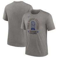 Los Angeles Dodgers Nike Heather Charcoal 2025 World Series Champions Tri-Blend T-Shirt