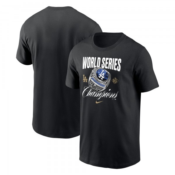 Los Angeles Dodgers Nike Black 2025 World Series Champions Ring T-Shirt