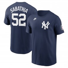 New York Yankees CC Sabathia Nike Navy 2025 Baseball Hall of Fame Retired Name & Number T-Shirt