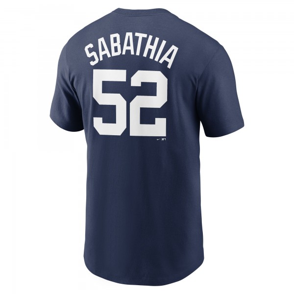 New York Yankees CC Sabathia Nike Navy 2025 Baseball Hall of Fame Retired Name & Number T-Shirt