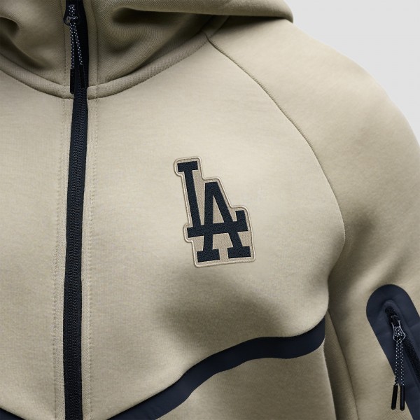 Los Angeles Dodgers Nike Tan Tech Fleece Windrunner Full-Zip Hoodie Jacket
