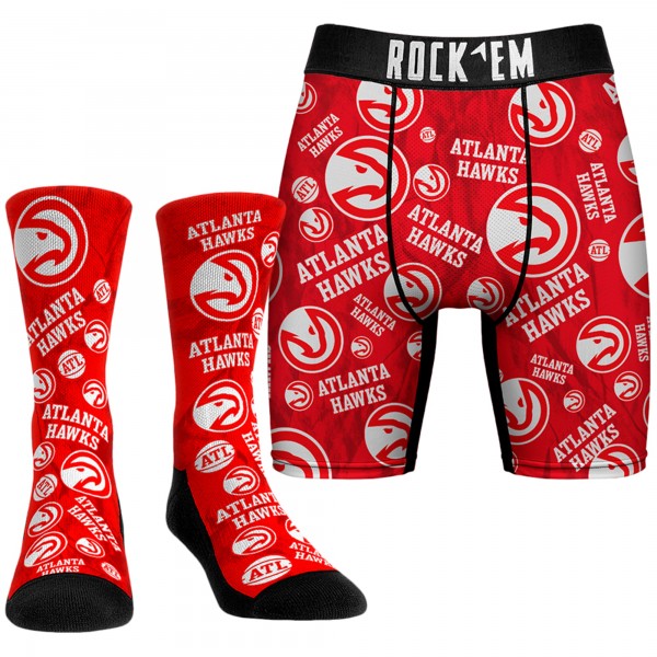 Носки и трусы Atlanta Hawks Rock Em All-Over Logo - Red