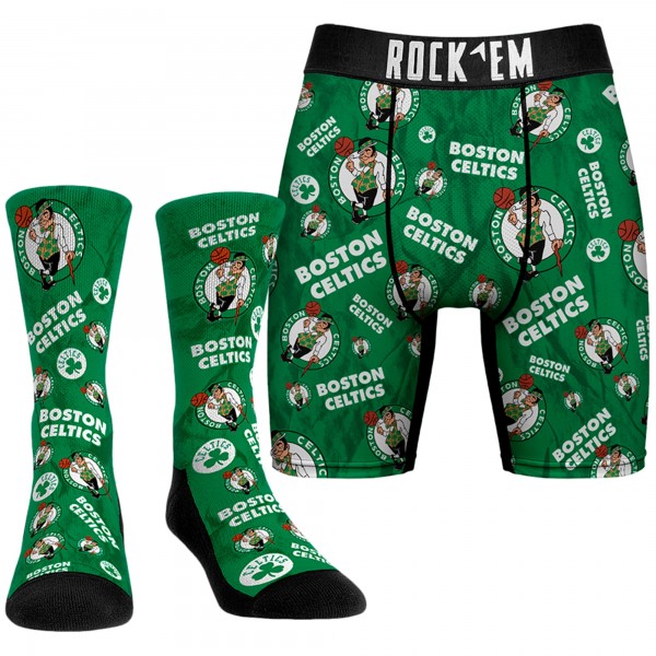 Носки и трусы Boston Celtics Rock Em All-Over Logo - Green