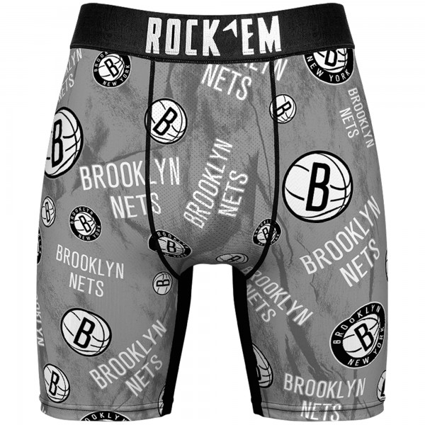 Носки и трусы Brooklyn Nets Rock Em All-Over Logo - Gray