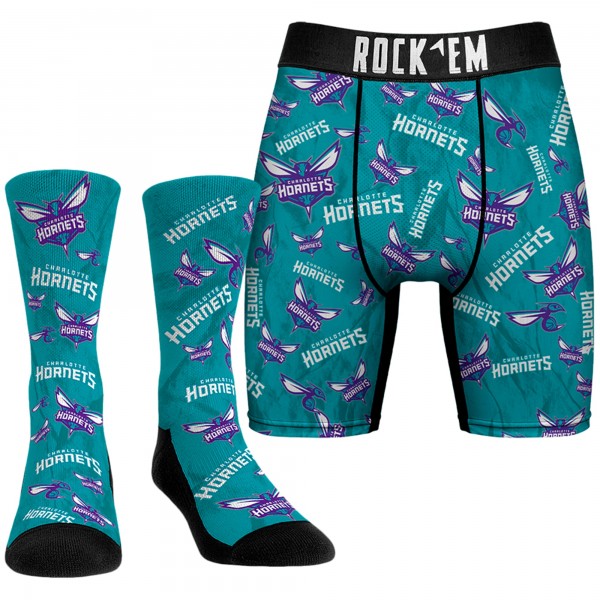 Носки и трусы Charlotte Hornets Rock Em All-Over Logo - Teal