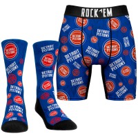 Носки и трусы Detroit Pistons Rock Em All-Over Logo - Blue