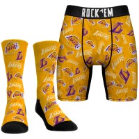 Носки и трусы Los Angeles Lakers Rock Em All-Over Logo - Gold