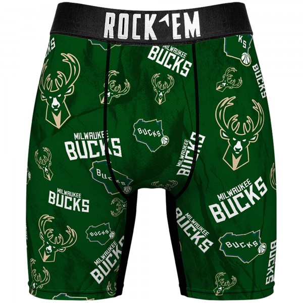 Носки и трусы Milwaukee Bucks Rock Em All-Over Logo - Forest Green