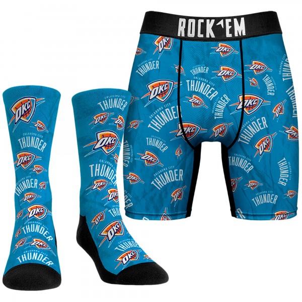 Носки и трусы Oklahoma City Thunder Rock Em All-Over Logo - Blue