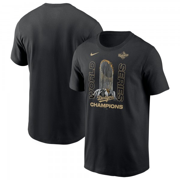 Los Angeles Dodgers Nike Black 2025 World Series Champions Raise The Trophy T-Shirt