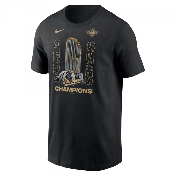 Los Angeles Dodgers Nike Black 2025 World Series Champions Raise The Trophy T-Shirt
